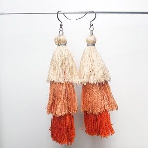 Cute 3 tassel ombre earrings